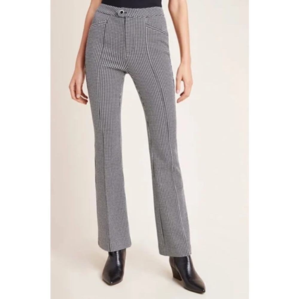 Anthropologie Houndstooth The Essential Trouser Black/White Size 6